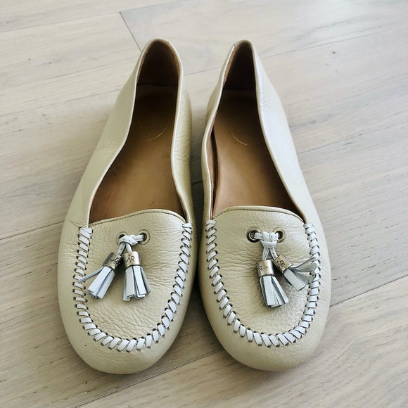 Jack Rogers Shoes - Jack Rogers Terra Tassel Cream Leather Slip On Loafer Sz 7